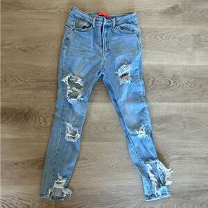 Distressed Low Ride Jeans